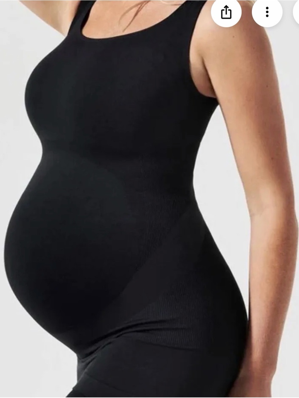 BLANQI Maternity Seamless Belly Support Compression Tank Top Black S